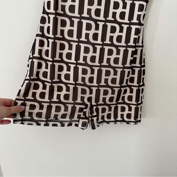 NWT Peppermayo morning logo peace jumpsuit in chocolate and cream - Picture 6 of 12